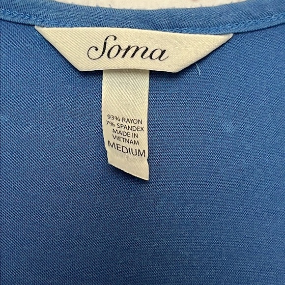 Soma Cool Nights Blue Tank Sleep Shirt - Picture 5 of 7